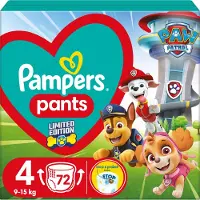Pampers Wb Paw Patrol Couches Taille 4 9-15kg 72 Pcs. - 8006540863572