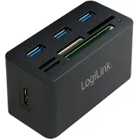 Logilink Hub Usb 3.0 3 Ports Avec Lecteur De Carte