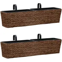 vidaXL Pots de fleurs 2 pcs jacinthe d'eau marron
