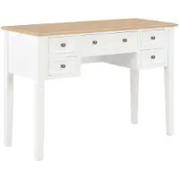 vidaXL Bureau blanc 109,5 x 45 x 77,5 cm bois