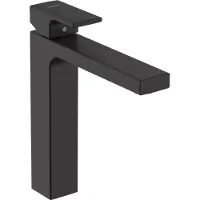 Hansgrohe robinet de lavabo monocommande Vernis Shape de , modèle 190, avec canalisations d'eau isolées, sans bonde, finition noir mat