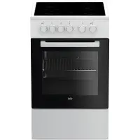 Beko FSS57000GW - Cuisinière indépendante - Noir - Blanc - Bouton rotatif - Blanc - Face avant - Électronique