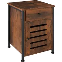 TecTake - Nachtkastje - Bijzettafel - 40x42x60,5cm - industrieel - donkerbruin