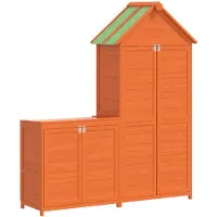 vidaXL Ensemble de 2 abris de jardin en pin massif brun
