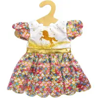 Heless Robe de poupée scintillante licorne Goldy, taille 35-45cm