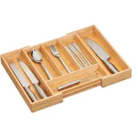 Relaxdays Range-couverts, Range-couverts, Marron