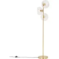 QAZQA Lampadaire Art Déco doré avec verre 3 lumières - Ayesha
