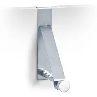Zeller 13880 Patère avec crochet en acier inoxydable à fixer sur la porte, 3 x 15,3 x 15, 4 cm