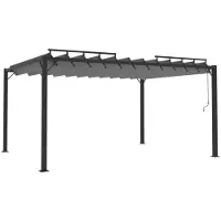 vidaXL Pergola avec toit à lamelles 3x4 m Anthracite Tissu et aluminium