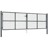vidaXL Portail en maille de jardin Acier galvanisé 400 x 175 cm Gris