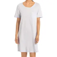 Hanro Chemise de nuit ' Cotton Deluxe 90cm ' bleu clair