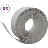vidaXL Bordures de jardin 5 pcs gris 10 m 20 cm polyéthylène