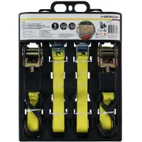 Dunlop Sangle À Cliquet 4 Pièces 5 M Jusqu'à 150 Kg Jaune