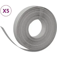 vidaXL Bordures de gazon 5 pcs. Gris 10 m 10 cm Polyéthylène