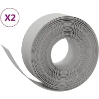 vidaXL Bordures de jardin 2 pcs gris 10 m 20 cm polyéthylène