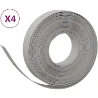 vidaXL Bordure de pelouse 4 pcs. Gris 10 m 10 cm Polyéthylène