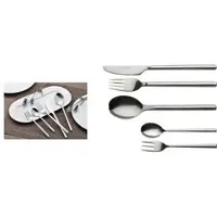 Esmeyer Cuillère à café "Silke", set de 12, en acier inoxydable 18/0 poli, lavable au lave-vaisselle, Couverts, Argent