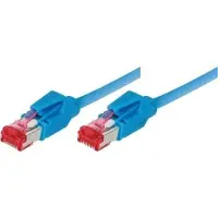 Tecline Câble patch S/FTP, PiMF, Cat 6, bleu, 5,0 m sans halogène, avec câble Draka et connecteurs Hiroso (PiMF, S/FTP, CAT6, 5 m)