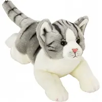 Suki Classique Gris Et Blanc Tigré Chat En Peluche - Taille Moyenne De La Gamme Yomiko