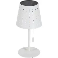 QAZQA Lampe de table d'extérieur blanche avec LED, à intensité variable sur 3 niveaux, rechargeable et solaire - Ferre