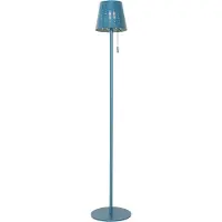 QAZQA Lampadaire d'extérieur bleu avec LED à 3 niveaux de luminosité sur solaire - Ferre