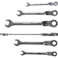 Schwan Jeu de clés mixtes à cliquet têtes flexibles 8 - 19 mm 6 pièces (10 mm, 13 mm, 14 mm, 17 mm, 19 mm, 8 mm)