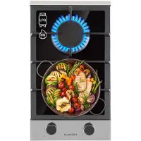 Klarstein Plaque de Cuisson Gaz 2 Feux, Table de Cuisson à Gaz 2 Brûleurs, Plaque Gaz 4.2 kW, Piano Cuisine Gaz en Acier Inoxydable, Plaque de Cuisson Gaz Encastrable, Plaque a Gaz Cuisine Inox