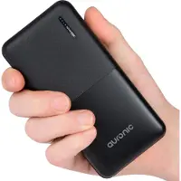 Auronic Batterie externe - charge rapide - 20 000 mAh - 4 ports - 2,4A USB/Micro-USB/USB-C - Câble inclus - Noir