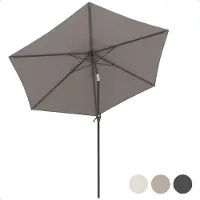 LifeGoods Parasol - Ø270 cm - 30° inclinable - imperméable - avec housse - Taupe