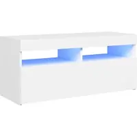 vidaXL Armoire TV avec lampes LED blanc 90x35x40 cm