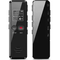 Auronic Enregistreur vocal numérique - Dictaphone - Stockage 8GB - Réduction de bruit - Rechargeable par USB - Ecoute clandestine - Noir