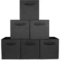 LifeGoods Organiseurs de placards - 6 pièces - 20L - Textile - Noir