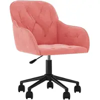 vidaXL Chaise de bureau pivotante rose velours
