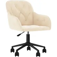 vidaXL Chaise de bureau Pivotante Crème Velours