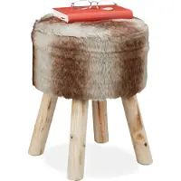 Relaxdays Tabouret fourrure