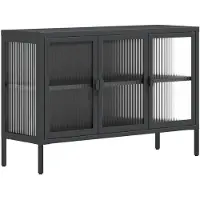 vidaXL Sideboard noir 105x35x70 cm verre et acier