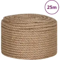 vidaXL Corde de jute 25 m de long 12 mm d'épaisseur