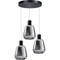 Eglo Plafonnier LED rond salle de bain 3 flammes verre opale chrome IP44 Ø 29cm