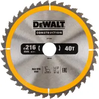 DeWalt Lame de Scie pour Bois 216x30x2,6 mm 40D