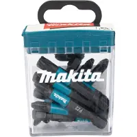 Makita PZ2 de Jeu d'embouts à frapper de 50 mm avec étui flip-top de 10 pièces , idéal pour les travaux de vissage professionnels, haute résistance et précision, couleur noire