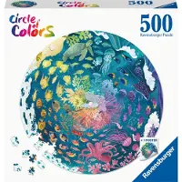 Ravensburger Puzzle rond Océan de 500 pièces. Cercle de couleurs. Puzzles pour adultes. À partir de 12 ans. 17170.