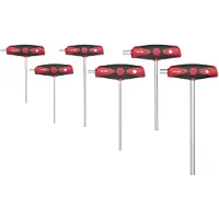 Wiha 26247 Jeu de clés mâles avec manche en T ComfortGrip Six pans avec lame latérale - chromée mat -