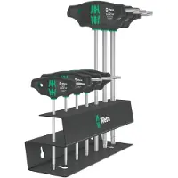 Wera 05023456001 Jeu De 7 Tournevis Torx À Poignée En T 467/7 HF Dans Un Support Métallique - Avec Fonction De Maintien