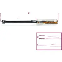 Beta 012500050 1250 Klemmschraubendreher mit Schlitz 0,7x5