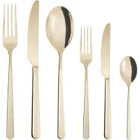Sambonet Service de couverts Linear en acier inoxydable/PFD, couleur champagne, 36 pièces, lot S0025-S00549-52713P83