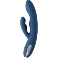 Svakom Aylin Powerful Pulsating Dual-Headed vibromasseur muni d’un stimulateur clitoridien Blue 21,5 cm