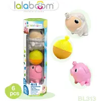 Lalaboom Perles d'apprentissage Animaux de ferme Mouton Cochon - 6 pièces Jouets