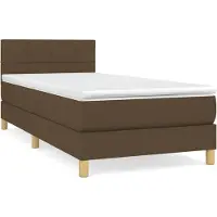 vidaXL Lit boxspring avec matelas brun foncé 80x200 cm Tissu