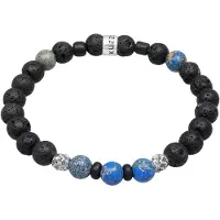 KUZZOI Bracelet bleu ciel / noir / argent
