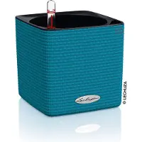 Lechuza Pot De Table Mini-Cubi - Kit Complet, Rouge Scarlet Brillant 18 Cm